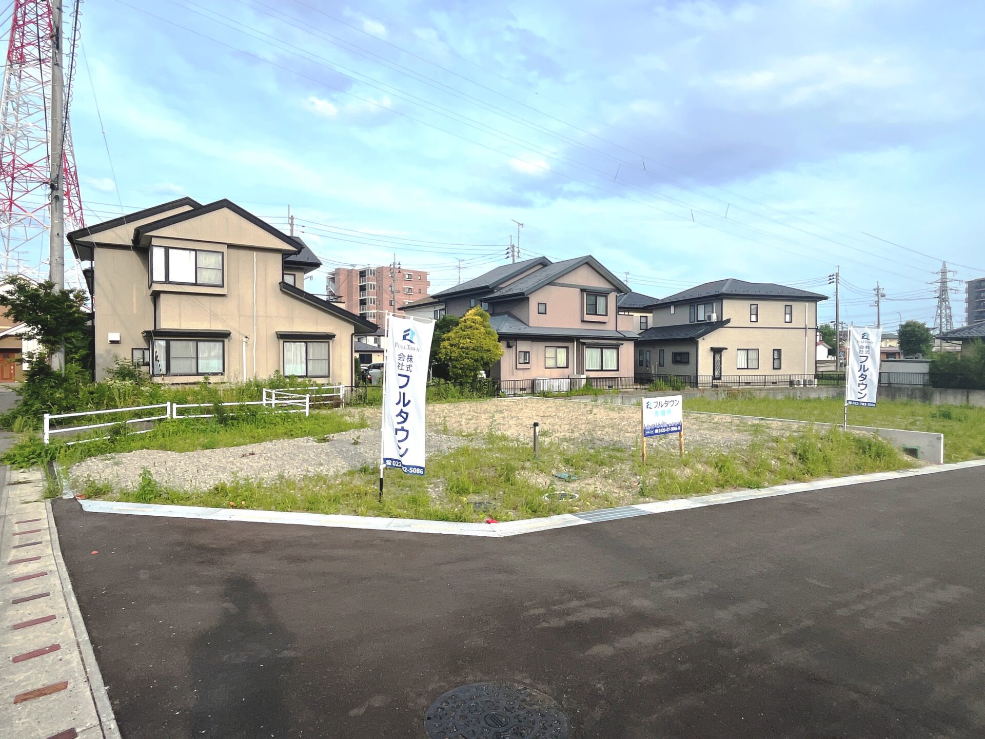 太白区東中田1丁目 土地 （No.1） / 敷地約66坪 / 前面6ｍ道路 / 北西角地