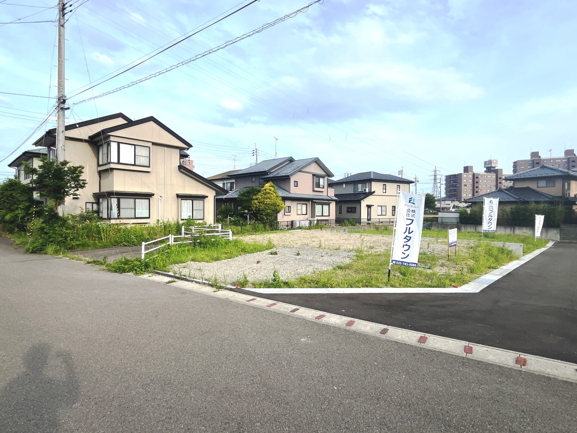 太白区東中田1丁目 土地 （No.1） / 敷地約66坪 / 前面6ｍ道路 / 北西角地